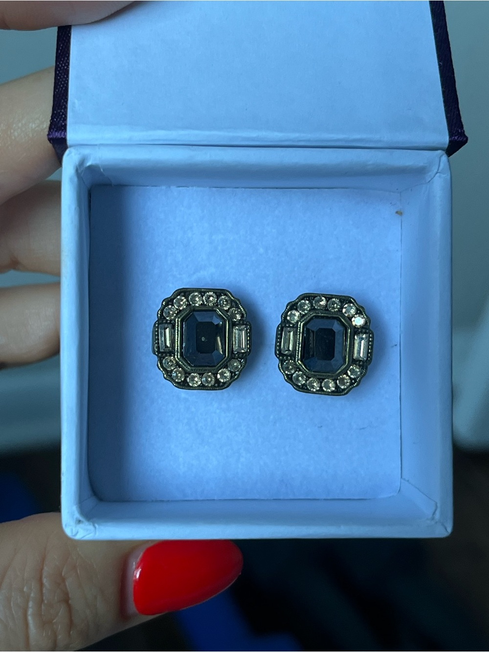 Michal Negrin Art Deco Large Stud Earrings